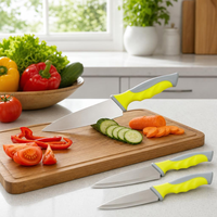 Ensemble de couteaux de chef en acier inoxydable 3 pièces avec logo personnalisé OEM, lame ambidextre 27cm/29.2cm/31.8cm, durable et éco-responsable
