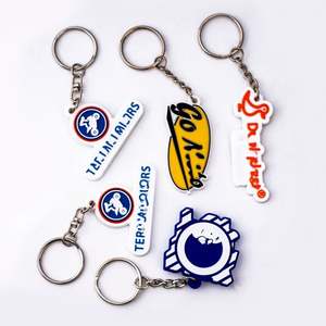 Logo personnalisé 2D porte-clés en caoutchouc PVC souple porte-clés de mode PVC souple avec porte-clés - Product Image 6