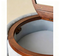Table de toilette ronde à rabat de style luxe léger français, coiffeuse moderne italienne pour petite chambre, meubles de maquillage