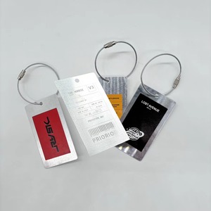 Custom Engraved LOGO Silver Metal Hang Tag for Clothing Hoodies Aluminum Hangtag Price Label - Product Image 2