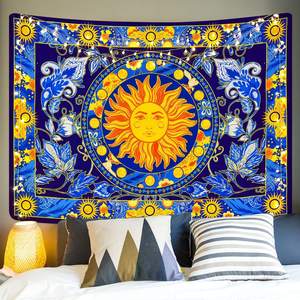 Tapiz Decorativo con Estampado Psicodélico <span class=keywords><strong>de</strong></span> Sol y Luna, Blanco y Negro, Tarot, Astrología, Brujería, Diseño Nórdico, Ecológico, <span class=keywords><strong>de</strong></span> Poliéster, para Decoración <span class=keywords><strong>de</strong></span> Habitaciones - Product Image 2