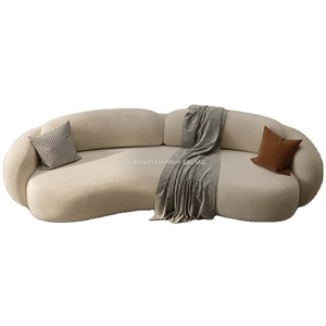 Divano Curvo in Velluto Stile <span class=keywords><strong>Francese</strong></span> a Una Piazza, Design Vintage, Imbottito in Spugna, per Piccoli Appartamenti e Sale Ricevimento - Product Image 3