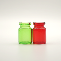 Flacon en verre de couleur personnalisée, flacons en verre de différentes couleurs, flacons de 13 mm et 20 mm avec bouchon en silicone et couvercle à clapet pour médicaments ou soins de la peau