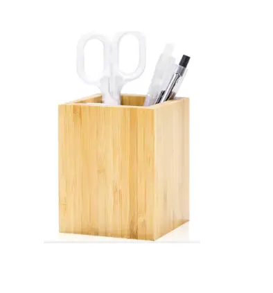 Bambu ahşap masa kalem kalemlik standı çok amaçlı kullanımı kalem fincan Pot masa düzenleyici
