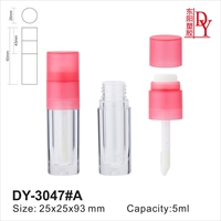 Applicateur éponge grande brosse emballage cosmétique populaire recycler le plastique deux têtes Lipglaze Lipgloss Tube 5mL