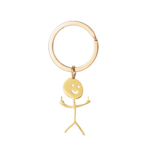 Lot de porte-clés figurines mignonnes <span class=keywords><strong>Or</strong></span>/Argent – Breloques de sac minimalistes tendance – Cadeaux amusants pour amis et usage quotidien - Product Image 4