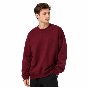 Sweat-shirt unisexe de couple premium épais 450 GSM, coupe oversize, col rond, doublure polaire, anti-boulochage, épaules tombantes - Product Image 3