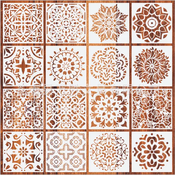 2020 NEW 32 Cái Laser Cut Mandala Tranh Vẽ Stencils Hoàn Hảo Cho Sàn Tường Gạch Nội Thất Vải