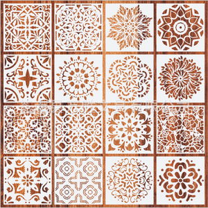 2020 NOUVEAU 32 pochoirs de <span class=keywords><strong>peinture</strong></span> et de dessin en <span class=keywords><strong>mandala</strong></span> découpés au laser Parfaits pour le sol, les murs, les carreaux, les tissus, les meubles - Product Image 4