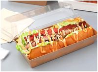 Emballage alimentaire à emporter en gros avec logo personnalisé Prix ​​bas Emballage alimentaire décoratif en papier de qualité alimentaire Boîte à hot-dogs en papier