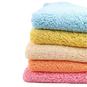 Shaoxing Supplier Thicken 100% Polyester Cotton Shu Velveteen Faux Fur Sherpa Teddy Fleece Lining Fabric for Garment