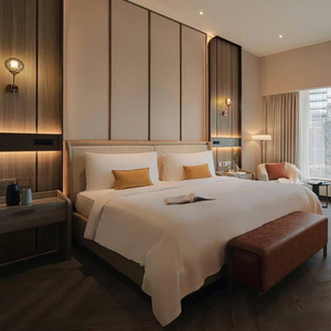 Meubles de chambre d'hôtel commerciaux JIUFANG modernes, écologiques, durables, en panneaux de bois massif, ensembles d'hôtel personnalisés, garantie de 5 ans - Product Image 1