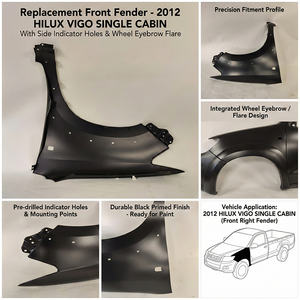 Guardabarros Delanteros y Aletines con Orificios para Toyota Hilux <span class=keywords><strong>Vigo</strong></span> Cabina Simple 2012 - Product Image 3