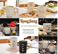 Taza de Porcelana con Diseño Floral y Asa, con Bandeja, Apta para Microondas y Lavavajillas, Ideal para Regalos