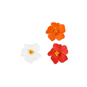 Flor de hibisco realista de 10 cm para traje de baño, accesorio de vacaciones en la playa, horquilla para el pelo, accesorios de fotografía, flores de hibisco coloridas - Product Image 1