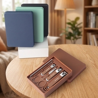 Ensemble de coupe-ongles en acier inoxydable pas cher 6 en 1 noir pour manucure et pédicure, idéal pour la famille, la maison, le bureau, les voyages, un cadeau