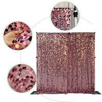 ANNIELU – Rideaux de fond en sequins et paillettes or rose sur mesure, en gros, pour mariages et événements