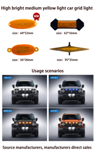 <span class=keywords><strong>Led</strong></span> xe khẩn cấp cảnh báo nhấp nháy ánh sáng 12V màu hổ phách ngoài trời lưới tản nhiệt ánh sáng nhấp nháy xe ánh sáng đèn flash - Product Image 6