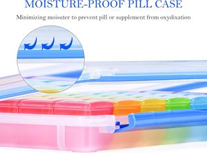 Stock Plastic Product <b>Rainbow</b> Color 7 Day Pill Organizer Small 28 Cases Weekly Pill <b>Boxes</b> - Product Image 2