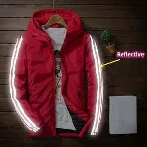 Custom Logo Wholesale Fashion Clothing Designer light Coat Waterproof Reflective Plus Size Men mesh lined Jacket