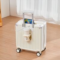 Petite valise de cabine spinner 18 pouces pour hommes et femmes, légère, en néoprène, avec port USB, étanche, respirante, avec serrure, livraison gratuite