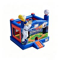 Structure gonflable commerciale en PVC 17x13x14 pieds pour enfants, thème Football et Baseball, pour divertissement, fêtes et location