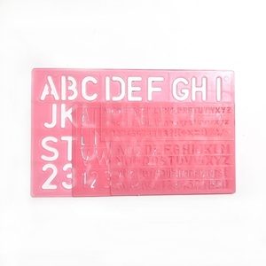 Plantillas de Plástico Transparentes Reutilizables y Lavables de 4 Tamaños, Color Rosa, para Dibujar en Diarios, con Formas de Números y Letras - Product Image 6