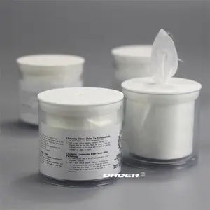 In mini-tub spunlace non-woven fabric viscose polyester low-linting Fiber Optic wiping Wipes