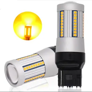 OEM ODM 7440 7443 T20 W21/5W 1156 BA15S P21W Bohlam Led Amber Putih Canbus Tidak Ada Kesalahan Tidak Ada Hyper Flash Led Lampu Sein Rem