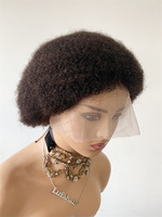 DX268 Perruque Courte Entièrement Lacée Tresses Box pour Tressage Afro Kinky Crépues Cheveux Humains Brésiliens Bruts Pas Chers Ondulés Pré-Épilés
