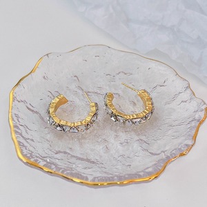 Pendientes de moda lujosos para mujer en forma de C exquisito diseño de nicho tachuelas de circón patrón geométrico de diamante completo PERNO DE MODA - Product Image 6