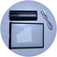 Espositore Luminoso Pubblicitario a LED Formato A5 a Forma di T con Batteria Ricaricabile Colore Bianco e Nero