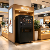 Distributeur automatique de café pour centre commercial, écran tactile 32 pouces, paiement par carte de crédit et code QR, fonction d'auto-nettoyage, refroidissement par compresseur haute performance