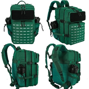 Zaino Tattico Trailpop Impermeabile da Sport Fitness Crossfit Escursionismo 45L <span class=keywords><strong>Verde</strong></span> Scuro Borsa da Palestra con Doppio Porta Borraccia - Product Image 2