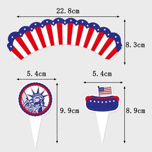Happy 4th of July America Flag Pattern Cupcake Box Independence Day Festival Party <b>Decoration</b> <b>Supplies</b> <b>Cake</b> Topper Wholesale - Product Image 3