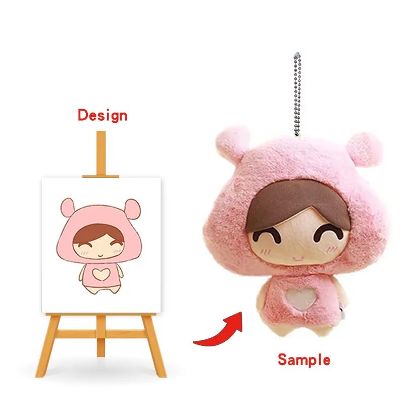 Porte-clés poupée en peluche Kawaii personnalisé doux de haute qualité petit porte-clés en peluche jouet en peluche