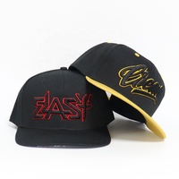 Casquette Snapback Sportive Bicolore Personnalisée avec Logo Brodé 3D et Impression Numérique, Classique Noire pour Hommes, Style Hip Hop, 6 Panneaux