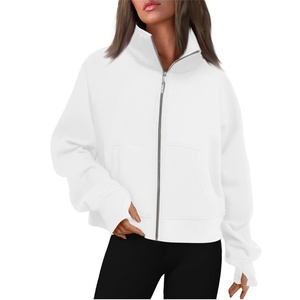 Sudadera Deportiva Personalizada para Mujer, Manga Larga, Cuello Alto, Holgada, Informal, Chaqueta Deportiva para Mujer - Product Image 4
