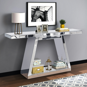Modern Oak Solid Wood <b>Console</b> <b>Table</b> with V-Base Design and <b>Storage</b> Eco-Friendly Durable Furniture for Living Room Entry - Product Image 3