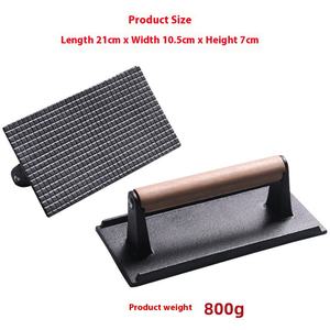 <span class=keywords><strong>Prensa</strong></span> de carne de hierro fundido con mango de madera <span class=keywords><strong>para</strong></span> bistec y <span class=keywords><strong>hamburguesas</strong></span>, herramienta esencial de metal <span class=keywords><strong>para</strong></span> aves de corral - Product Image 3