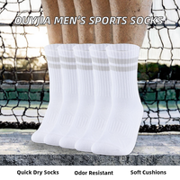 Chaussettes de sport blanches pour hommes OUYJIA, en coton, anti-humidité, séchage rapide, rembourrées, rayées, anti-odeur, décontractées, pour le quotidien et le golf