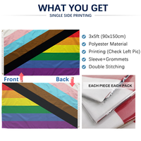 Drapeau de la fierté LGBTQ, série drapeaux de la fierté queer et transgenre, impression recto simple, 3x5 pieds (90x150 cm), nouveau