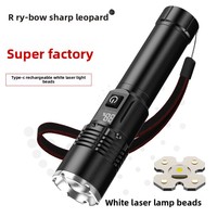 Lampe torche LED blanche XINYIN, lumière puissante, rechargeable, affichage numérique, haute puissance, usage domestique, tactique, auto-défense, zoom, type-C