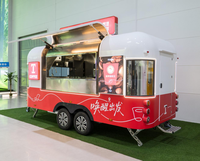 Nouvelle remorque alimentaire mobile en acier inoxydable avec porte à ailes de mouette pour la vente de snacks, café, pizza et plus encore