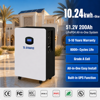 Sistema de Almacenamiento de Energía Integrado de 6kW, 10.24kWh, 51.2V, 200Ah, Monofásico/Bifásico 110V/240V, Onda Sinusoidal Pura, para Sistemas Solares Fuera de la Red en EE. UU.