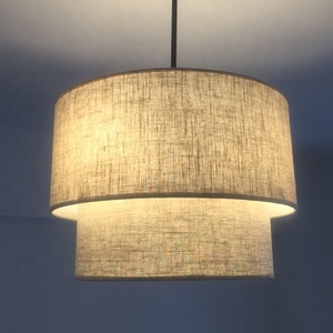 Lámpara Colgante Moderna de 2 Niveles con Pantalla de Tela, Lámpara de Techo <span class=keywords><strong>para</strong></span> Sala de Estar, Dormitorio, Hotel, <span class=keywords><strong>Lamparas</strong></span> - Product Image 5