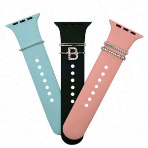 แหวนโลหะประดับตกแต่งสำหรับสายนาฬิกา ประดับเพชร อุปกรณ์เสริมสายซิลิโคนสำหรับสายนาฬิกา IWatch - Product Image 6