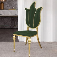 Chaise de salle à manger de luxe dorée en fer forgé à dossier haut – Durable et écologique pour réceptions, salons et appartements