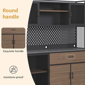 Mueble de Salón Moderno y Ecológico de Acero, Armario Despensa con 3 Cajones, Marca BIZOE - Product Image 5