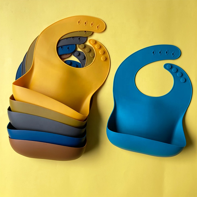 Высококачественная силиконовая ткань для кормления младенцев, пищевая ткань, силиконовый водонепроницаемый регулируемый нагрудник для мальчиков и девочек